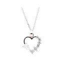 Colgante corazón plata y circonitas - LAD7332CL