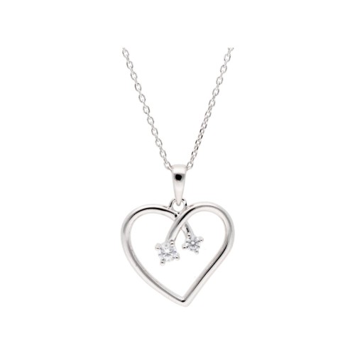 Colgante corazón plata y circonitas - LAD7342CL