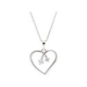 Colgante corazón plata y circonitas - LAD7342CL
