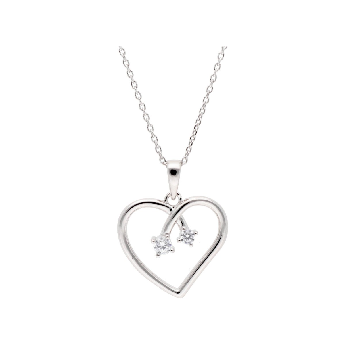 Colgante corazón plata y circonitas - LAD7342CL