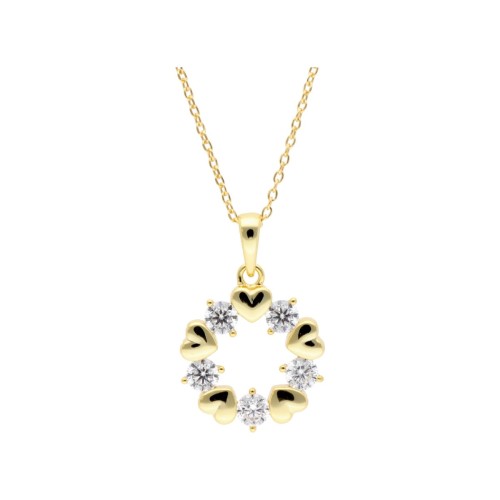 Colgante corazones plata y circonitas - LAD7343CL-D