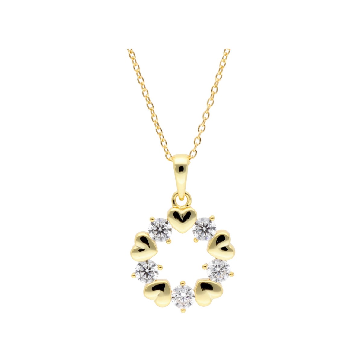 Colgante corazones plata y circonitas - LAD7343CL-D