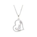 Colgante corazón plata y circonitas - LAD7346CL