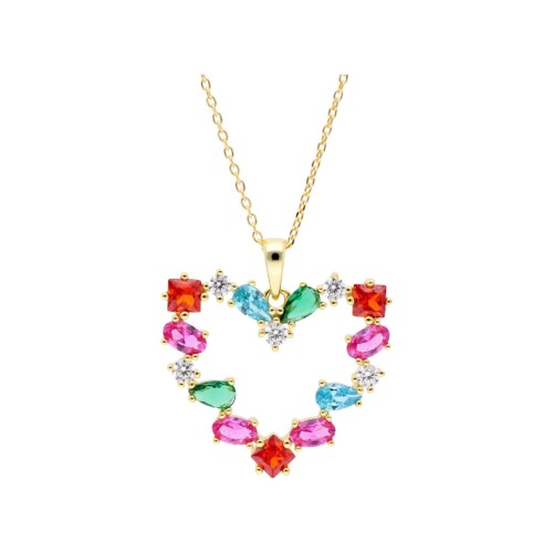 Colgante corazón plata y circonitas - LAD7352CL-D