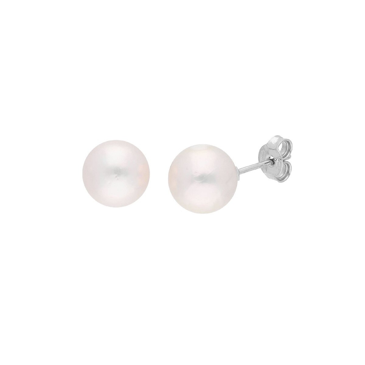 Pendientes plata y perla natural 6mm - MEP045A-6