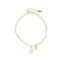 Pulsera trébol plata - LAF6587BR-D