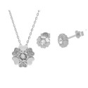 Conjunto corazones plata y Liska Crystal - LSW1504C