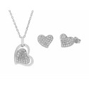 Conjunto corazones plata y Liska Crystal - LSW1505C