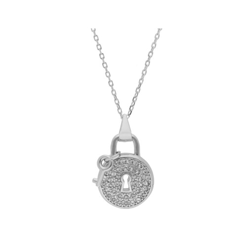 Colgante candado plata y Liska Crystals - LSW1512CL
