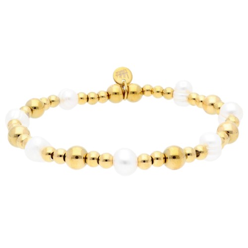Pulsera acero y freshwater pearl - SHA256