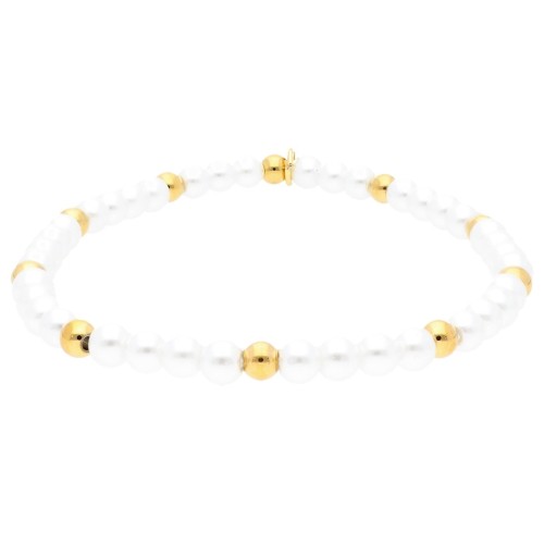Pulsera acero y shell pearl - SHA257