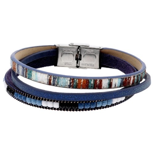 Pulsera piel y acero - SHA258-A