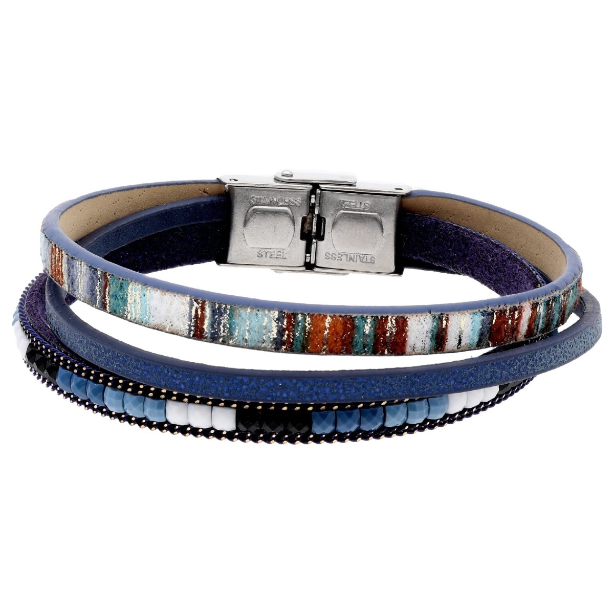 Pulsera piel y acero - SHA258-A
