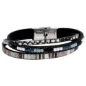 Pulsera piel y acero - SHA258-N