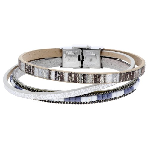 Pulsera piel y acero - SHA258-S