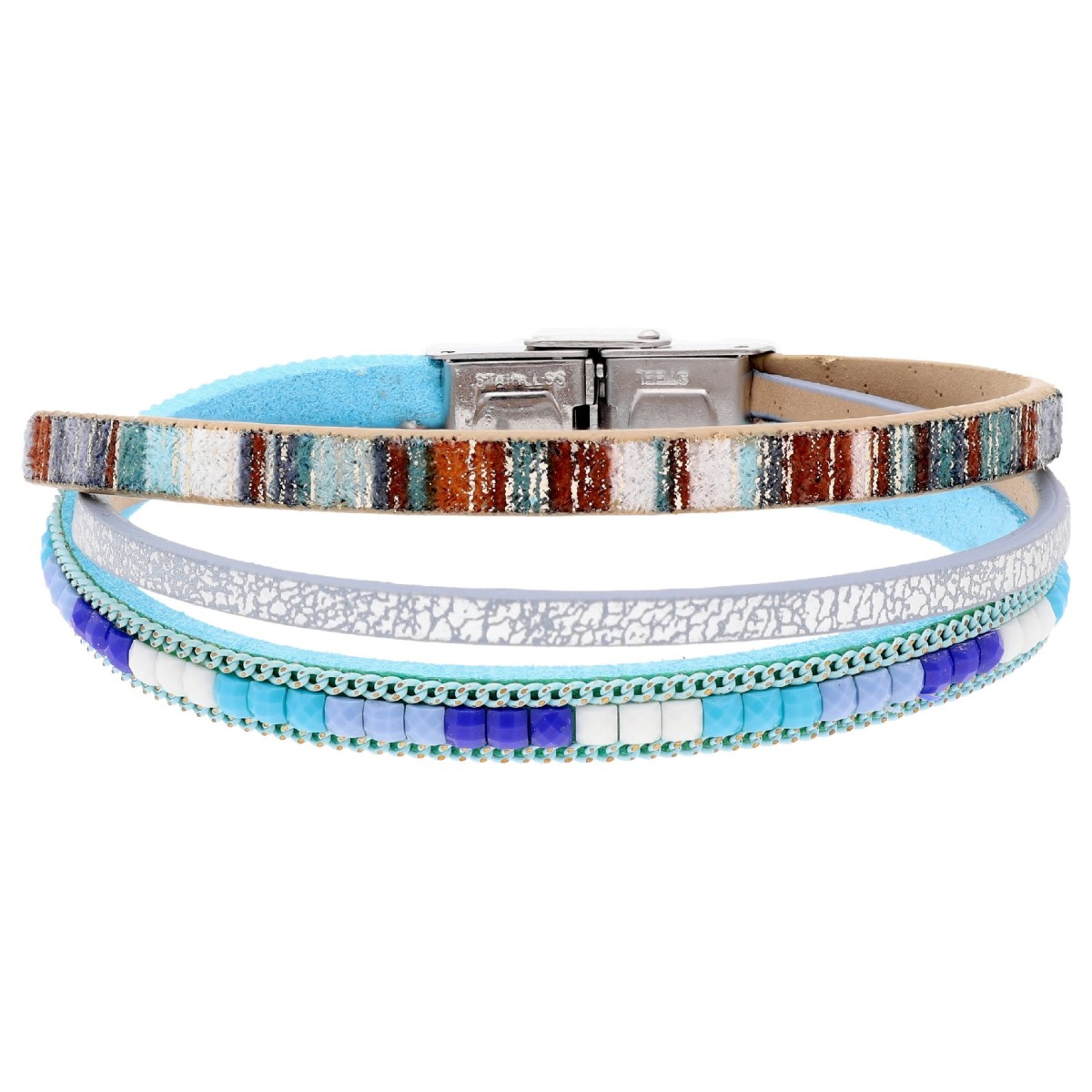 Pulsera piel y acero - SHA258-T