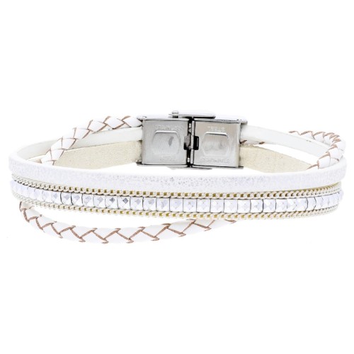 Pulsera piel y acero - SHA259-B