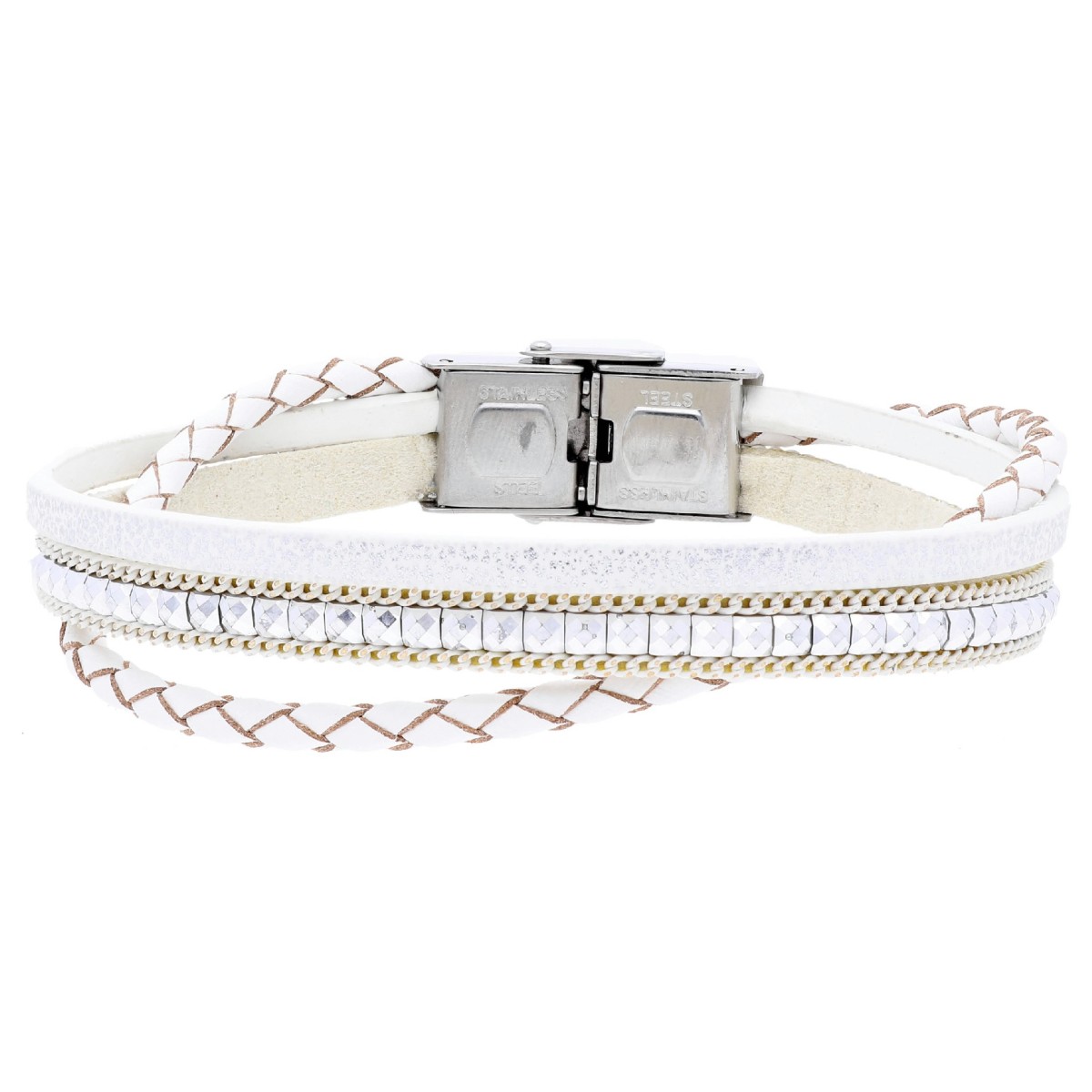 Pulsera piel y acero - SHA259-B