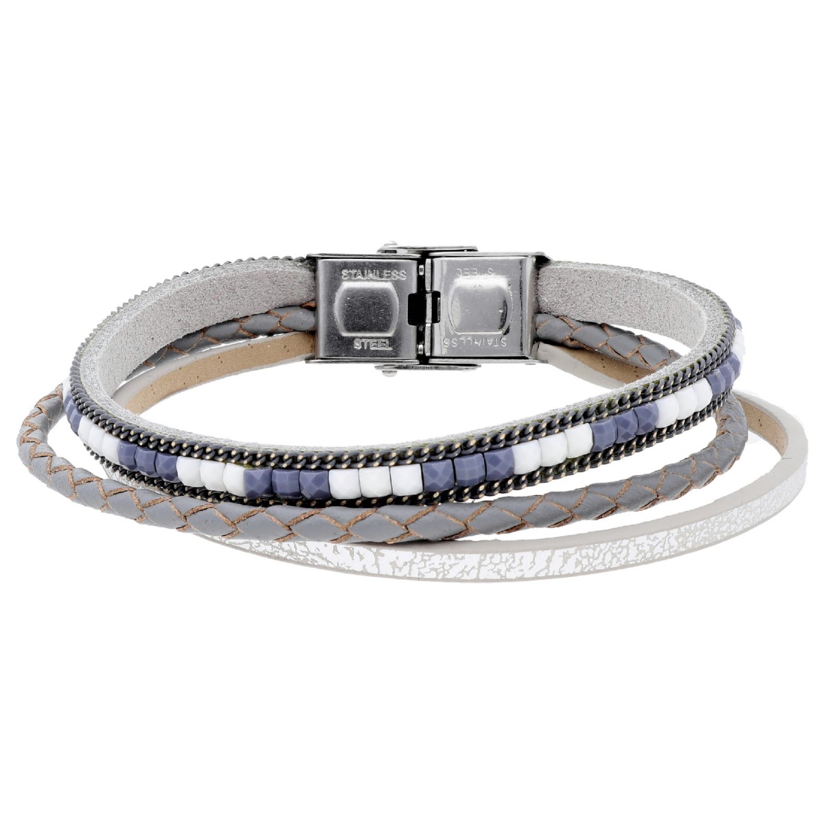Pulsera piel y acero - SHA259-S