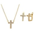 Conjunto cruces plata y circonitas - MED302C-D