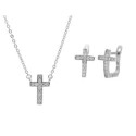 Conjunto cruces plata y circonitas - MED302C