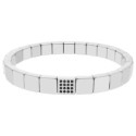 Pulsera ematites 8mm y acero 20cm - MS013