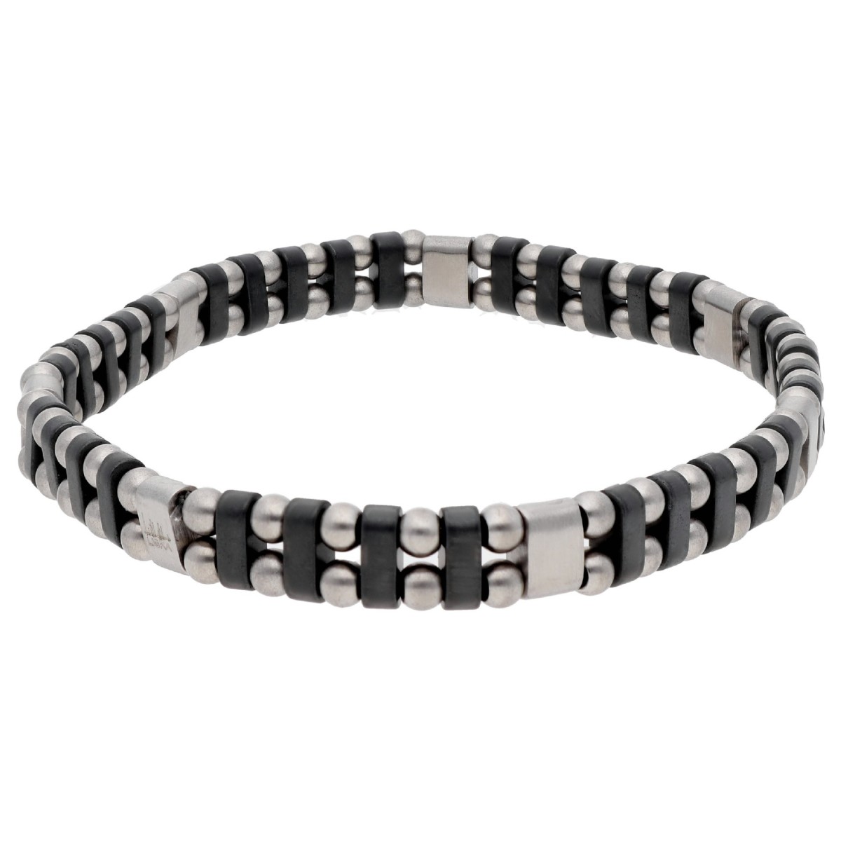 Pulsera ematites y acero - MS018