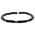 Pulsera ematites, acero y circonitas - MS014-N