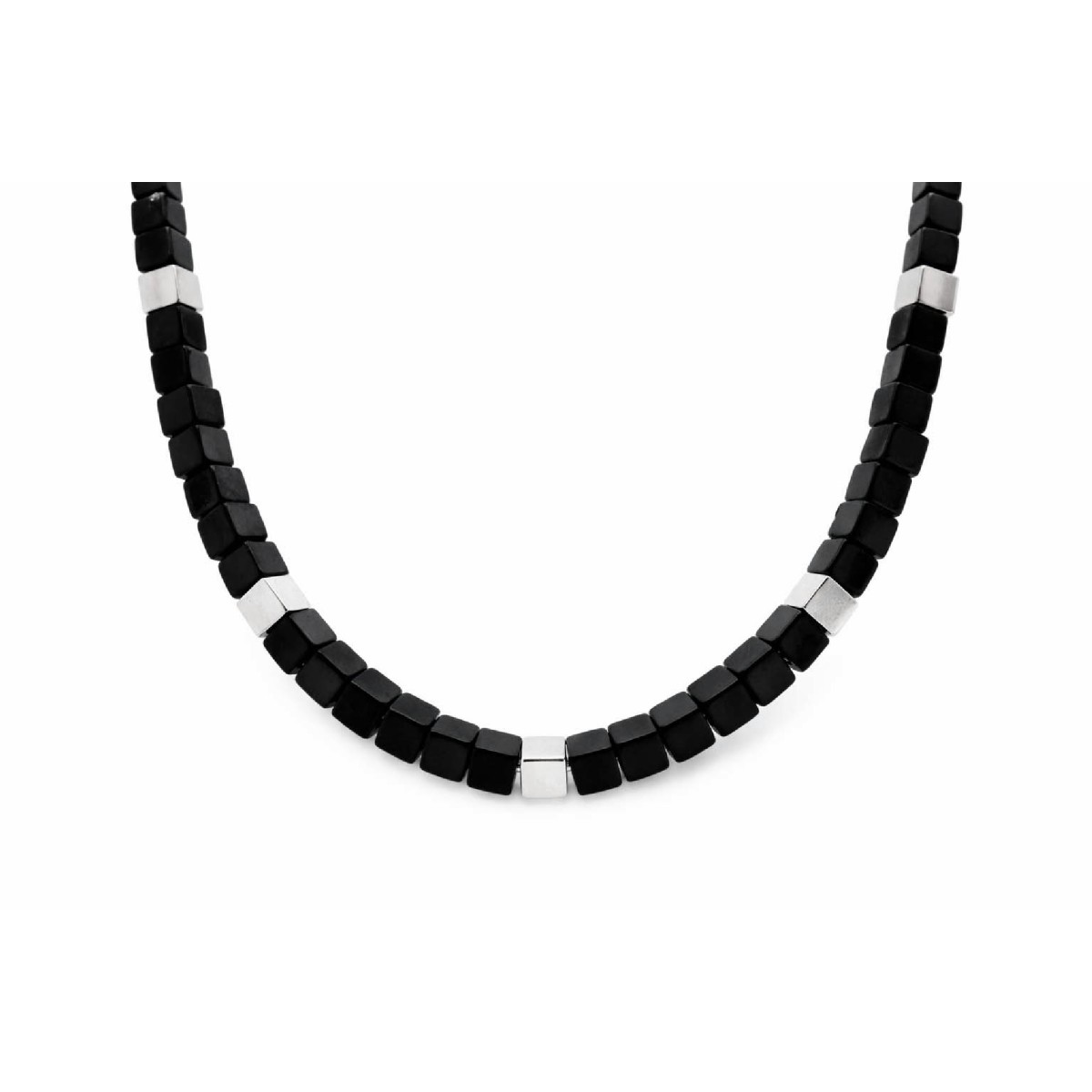 Collar ematites y acero - MS016CL