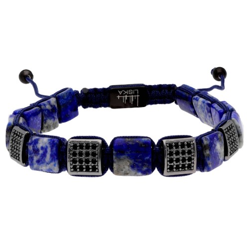 Pulsera acero y piedras nat 8mm - MS023