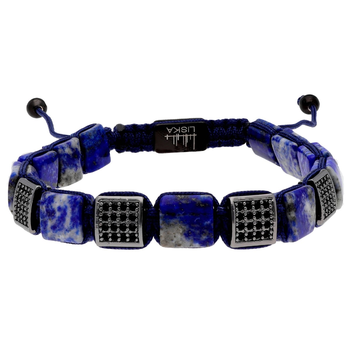 Pulsera acero y piedras nat 8mm - MS023