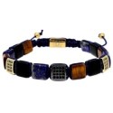 Pulsera acero y piedras nat 8mm - MS024