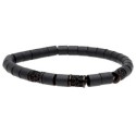 Pulsera ematite, acero y circonitas - MS029-N