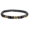 Pulsera ematite, acero y circonitas - MS029-D