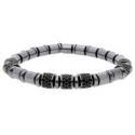 Pulsera hematites, acero y circonitas - MS020