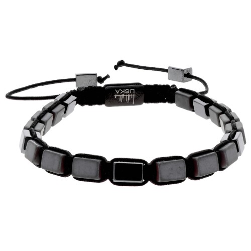 Pulsera hematites y acero - MS025