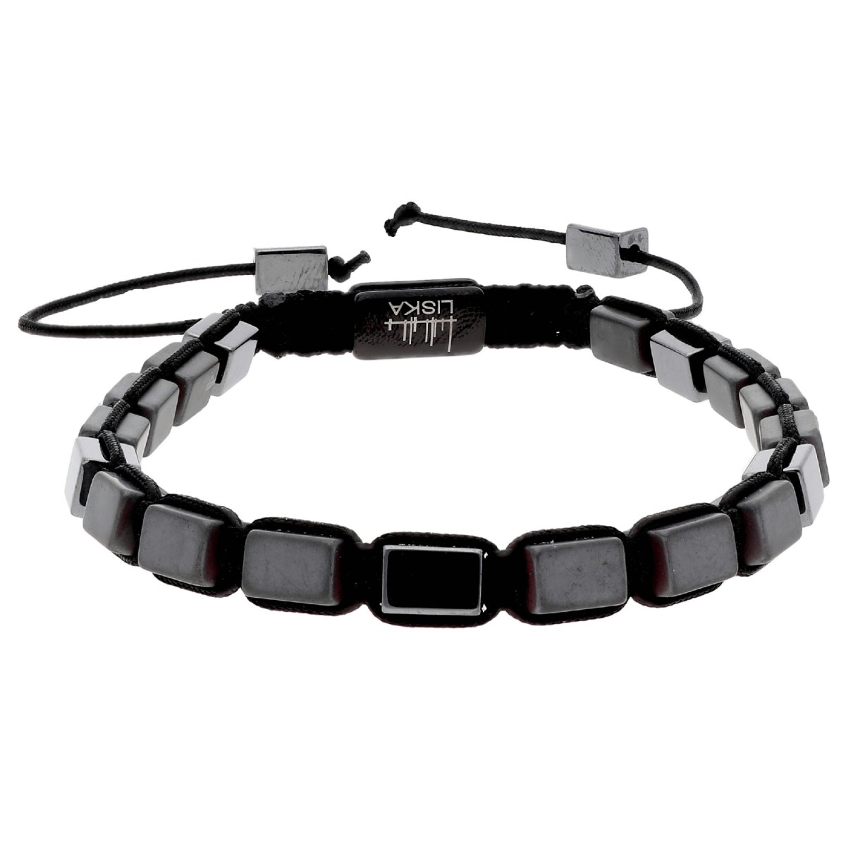Pulsera hematites y acero - MS025