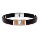 Pulsera acero, piel y cuerda náutika - 84BA1582