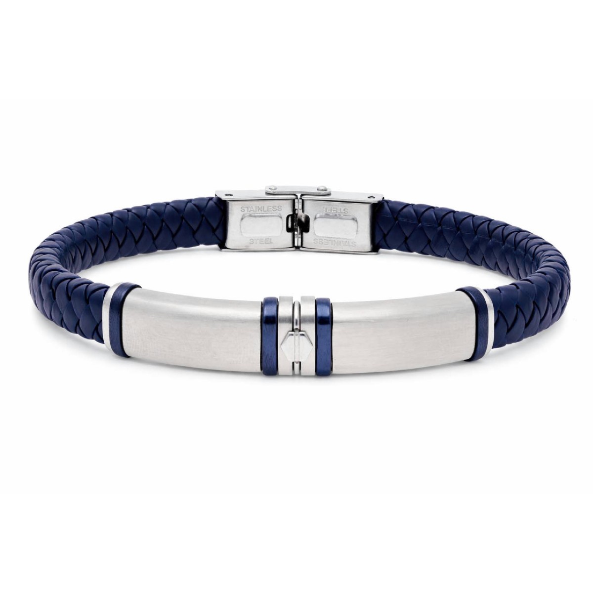 Pulsera acero y piel - 84BA1580-A