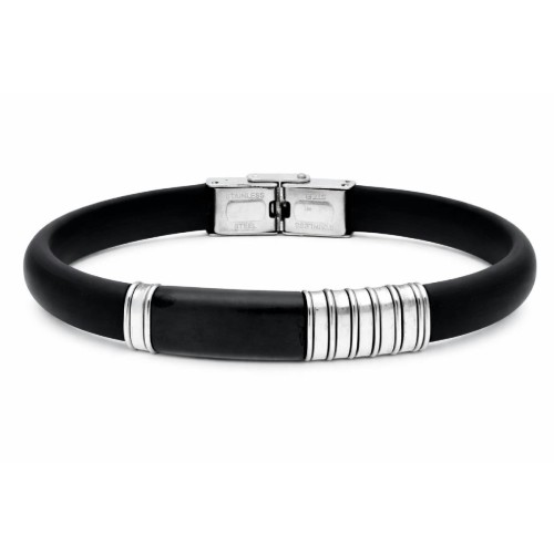 Pulsera caucho y acero - MTC225