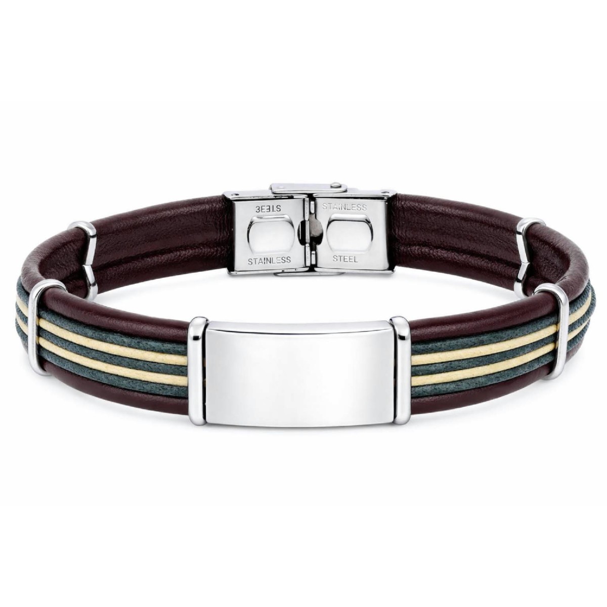Pulsera piel y acero - 84BA1589