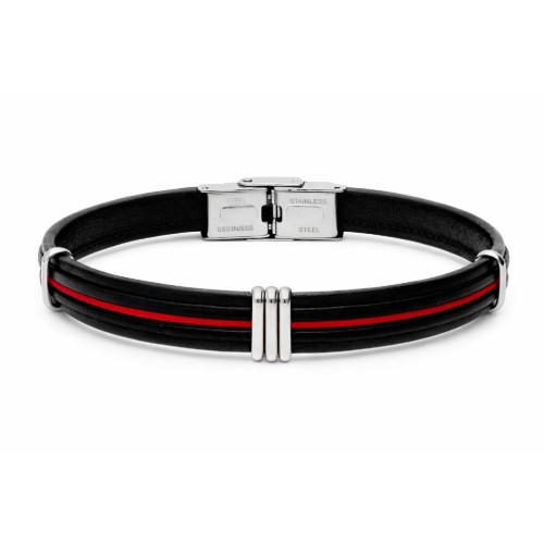 Pulsera piel y acero - 84BA1588