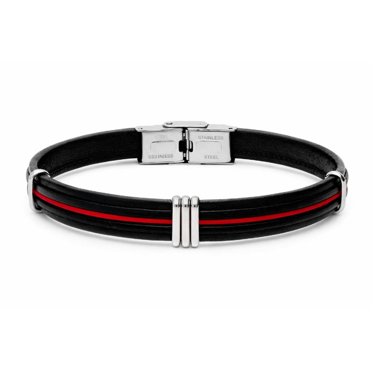 Pulsera piel y acero - 84BA1588