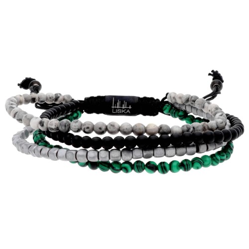Pulsera acero y piedras naturales - BALI090BR-M
