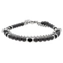 Pulsera acero y hematite 4mm - BALI093-H