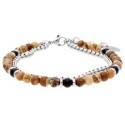 Pulsera acero y pictur jasper 4mm - BALI093-J