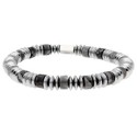 Pulsera acero Map Jasper y hematites 6mm - BALI094-J
