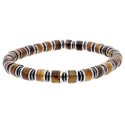 Pulsera acero y ojo de tigre - BALI095
