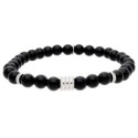 Pulsera acero y ónix - BALI096-B