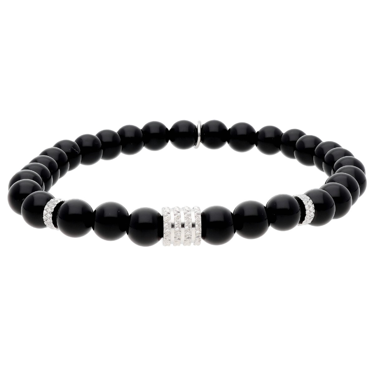Pulsera acero y ónix - BALI096-B